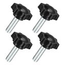 uxcell 4個入り M10 x 30mm スターノブ プラスチック製六角形クランピングノブ スクリューハンドタイトニング交換ノブ 交換ノブ用の傘ベース