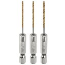 uxcell 3個セット 1/16インチ六角シャンクドリルビット 1/4インチチタンドリルビットセット M35高速鋼ねじれドリルビット 67.5mm長さ 全面研...