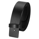 uxcell バックルヘッドなし メンズレザーベルトストラップ 1.5インチ幅 プレートバックルベルト用交換ストラップ(120cm L 黒)
