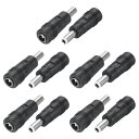 uxcell DC電源コネクタアダプター 5.5x2.1 mmメスジャック-5.5x2.5 mmオスプラグ ユニバーサル バケットコネクタ ラップトップルーター用 10個(3)