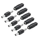 uxcell DC電源コネクタアダプター LEDストリップCCTV用 5個 12V メス-メス 5個 12/24V オス-オス電源ジャックソケット 5.5 x 2.1 mm(3)