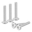 uxcell M3x20mmフラットラウンドヘッドの十字穴ネジ 20個304ステンレス鋼の十字穴マシンネジ フルスレッド 明るい仕上げ 家具のネジ接続ボルトネジ(4)