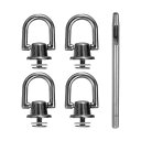 uxcell 4個入り メタルスタッズリベット 6.6mm Dリングボタンリベット 3.5mm レザーホールパンチ付き レザークラフト用 黒