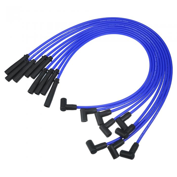 ACROPIX カースパークプラグコイルワイヤー点火コイルハーネスケーブル8mmブルー　シボレーに対応S-BC BBCエンジン用 - 9個パック