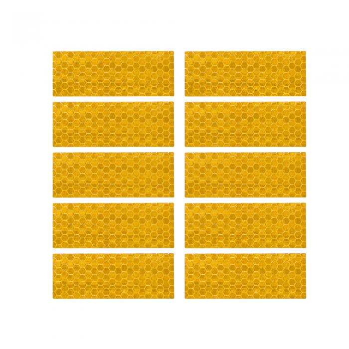 VekAuto 10個の反射ステッカー 3.11"x1.18"の長方形の安全テープリフレクター 車両トラ ックトレーラー..