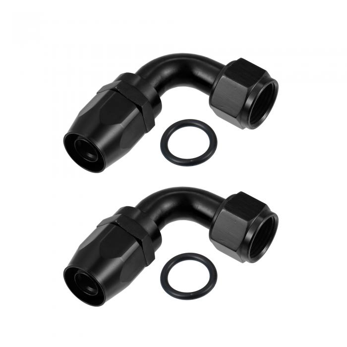 Hihaha 燃料ラインアダプターフィッティング / 車用トップ 90度燃料ラインコネクター / 耐久性 アルミ..