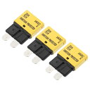 Motoforti ユニバーサルカーE37サーキットブレーカーヒューズ交換品 20A 14V 耐久性のあるプラスチックメタル イエロー 3個セット