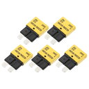Motoforti ユニバーサルカーE37サーキットブレーカーヒューズ交換品 20A 14V 耐久性のあるプラスチックメタル イエロー 5個セット