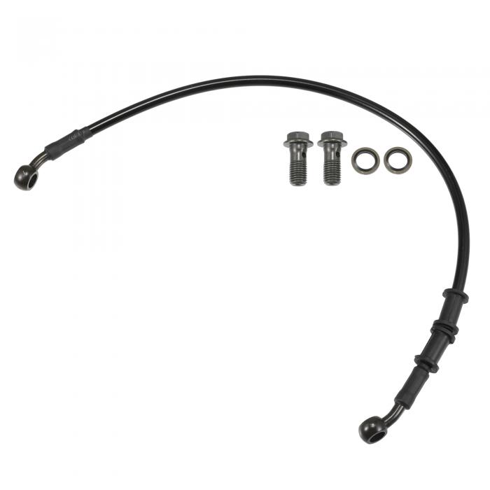 Motoforti ユニバーサルブレーキホース モーターサイクル ATV ダートバイク モトクロス ブレードハイドロリックブレーキライン オイルホース パイプライン、50cm、耐久性、メタル、ブラ ックアーミーミドリ、1セット