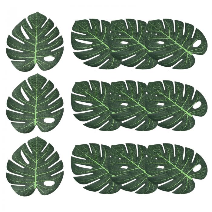 PATIKIL 緑パーム 葉 12個セット 人工パーム 葉 フェイクパーム 葉 シミュレーションツリー 葉 ハワイアンジャングルビーチパーティー用 スタイル20