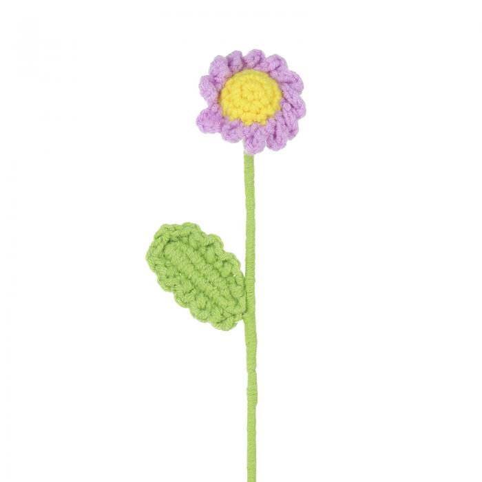 PATIKIL クロシェフラワー 手作り 編み物デイジーアートフラワー ステム付きバレンタインギフト ホームウェディングパーティーオフィステーブルデコレーション...