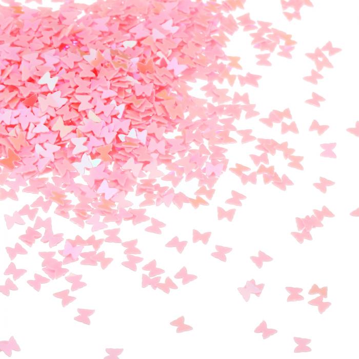 PATIKIL 30グラム シーケンスとスパンコール 2個セット ミックスシーケンス 手芸用品 ピンク 蝶