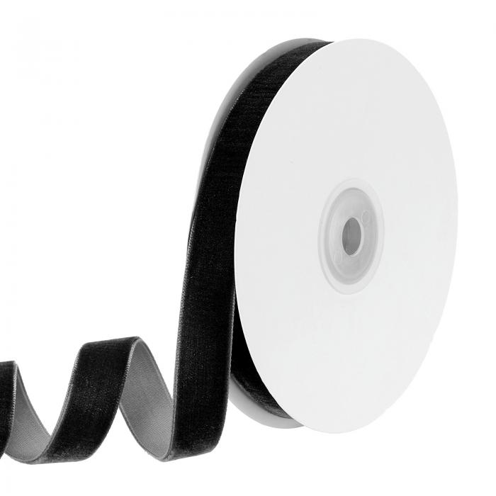 PATIKIL 0.63"×10ヤード ベルベットリボン シングルフェイス ヴィンテージベルベットリボンスプール デコレーションギフトDIYラッピングクラフトウェディングヘアボウに最適 黒