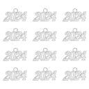 PATIKIL 2024年卒業式タッセル装飾 卒業式タッセル卒業帽ネックレスペンダントDIYキーメイキング用 合金2024年中サイズ 文字装飾 シルバートーン