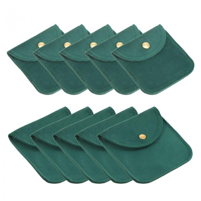 PATIKIL 宝石ポーチ スナップボタン付き 柔らかいベルベットポーチ10個セット リング ネックレス ブレ..