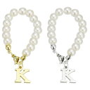 PATIKIL レター装飾アクセサリー タンブ ラーカップ装飾用のパールチェーンイニシャルネームIDアクセサリー ゴー ルド&シルバー Kの文字