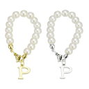 PATIKIL レター装飾アクセサリー タンブ ラーカップ装飾用のパールチェーンイニシャルネームIDアクセサリー ゴー ルド&シルバー Pの文字