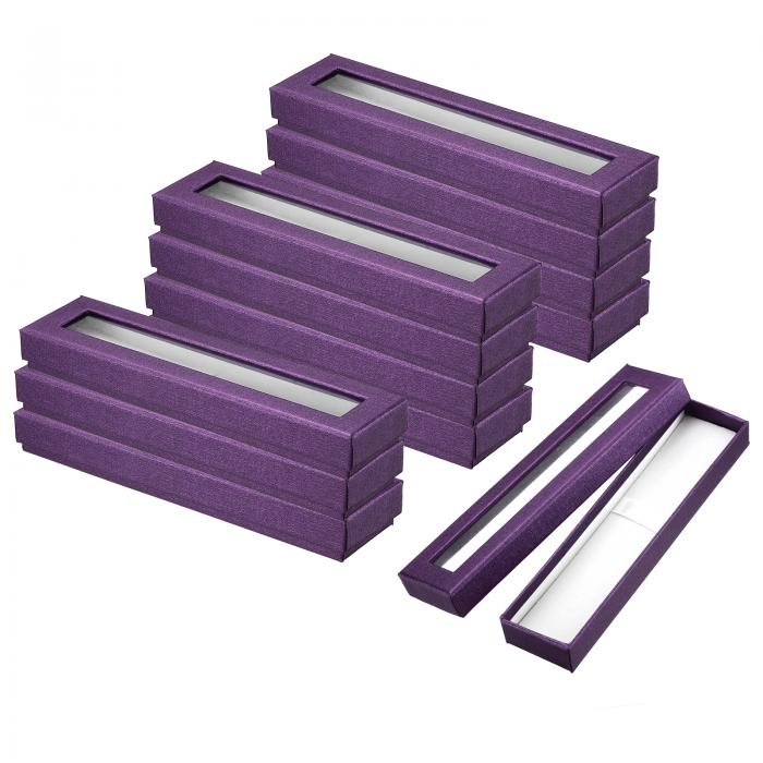 PATIKIL ペンギフトボックス 12個入り 空 ペンケース カードボード製 ケース 透明窓付き ペンプレゼン..