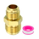 PATIKIL 12.7 mm オスフ レア x 16 mm オスフ レアコネクタ SAE 45度フレ ア真鍮アダプター レジューシングユニオンチューブカプラー...