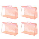 PATIKIL ハンドバッグダストバッグ 4個セット クリアなパース収納オーガナイザー XLサイズ PVC製 防塵ハンドバッグカバー 透明なパースプロテクター ピンク色