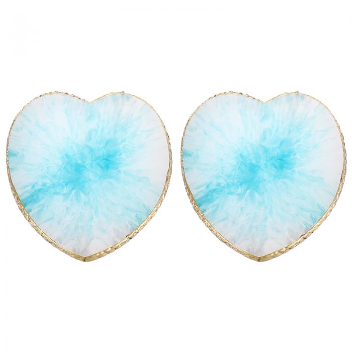 PATIKIL レジンネイルアートパレット 2個セット ネイルポリッシュミキシングパレット ハート型 ジェルメイクアップディスプレイボード パレット ペイントト...