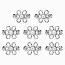 PATIKIL 27x30mm 金属製可調節パンツウエストタイトナー 8個セット ノーソー花ジーンズボタンピン ゆるいジーンズ パンツ スカート 袖に適用 シル...