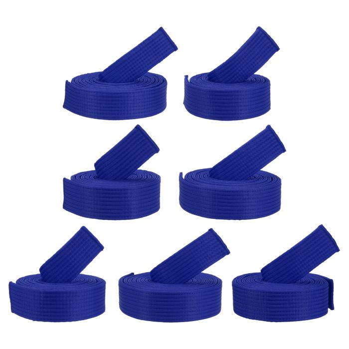 PATIKIL テコンドーのカラー ランキングベルト、6サイズのポリエステルBJJ武道カラー ランキングベルト、コーチの指導練習用、ブルー