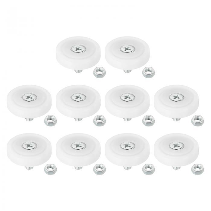 PATIKIL 29mm 引き出し用ローラー 10個 プラスチック製引き出し用プーリー交換ホイール ナット付き