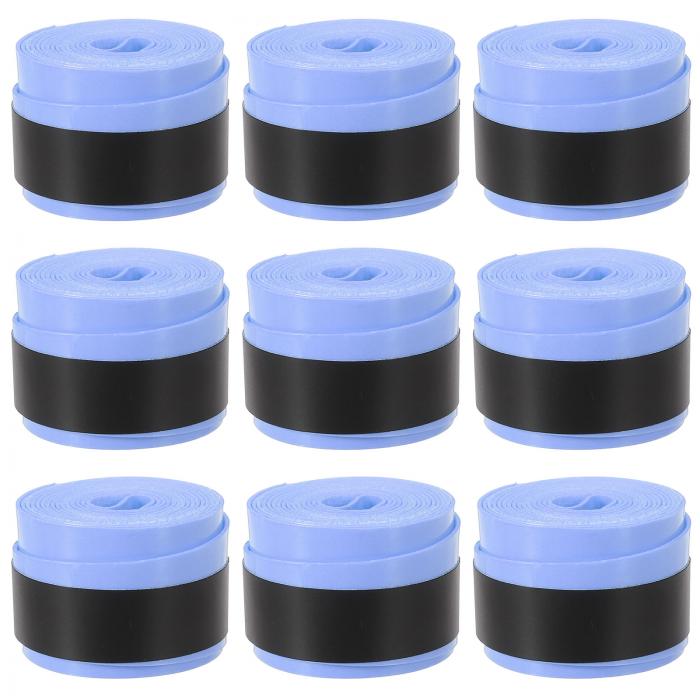 PATIKIL 43.3" テニスラケットグリップテープ 9パック オーバーグリップ 伸縮性 ある滑り止め 吸汗性 バドミン トン 釣り竿用 スカイブルー