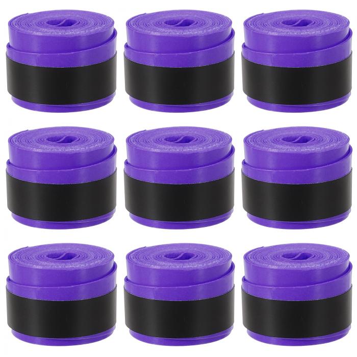 PATIKIL 43.3" テニスラケットグリップテープ 9パック オーバーグリップ 伸縮性 非滑り 吸汗性 バドミン トン 釣り竿 用 パープル