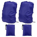 PATIKIL 15-25L 防水バックパックレ インカバー アンチスリップクロスバックルストラップとドローストリングバッグ付き 2個セット ハイキング キャンプ 旅行に最適 Sサイズ ダークブルーチェック柄