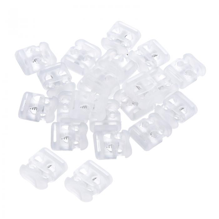 PATIKIL 0.6x0.6" コードロック 20個入り ダブルホールスプリングエンドトグルストッパー ドローストリ..