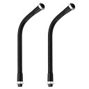 PATIKIL 7.9" ユニバーサルギ ースネックホース 2個 M8からM10 細いスレッド 曲げ可能な金属位置決めホース ランプ DIY機器 黒用 柔軟なアームチューブ延長