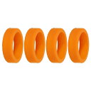 PATIKIL ラゲッジホイールカバー 4個セット シリコン製スーツケースホイールカバー スーツケース ほとんど 8回転ホイールキャスターに対応 オレンジ色