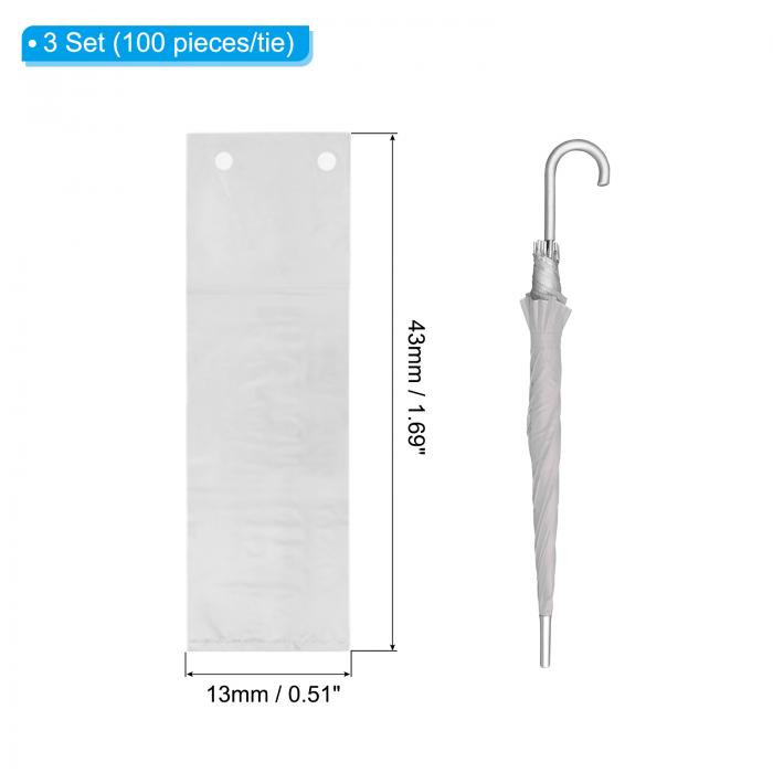 PATIKIL ウェット傘袋 300個入り 17x5" クリアな使い捨て傘用レインバッグ 傘カバー 教会 ロビー 床を乾燥させるため 大型カバー