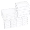 PATIKIL ヒンジ付き蓋 付いたミックスサイズ クリア収納ボックス 24個パック プラスチック製スタック可能な長方形オーガナイザーコンテナ ビーズ 宝石 小物 アートク ラフトプロジェクト用