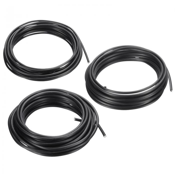 PATIKIL 2.5/3/4mm 盆栽トレーニングワイヤー 3巻き アルミ製アノダイズドワイヤー 16.4フィート ガーデニング 枝固定用 黒