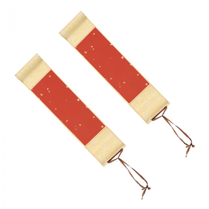 PATIKIL 15x4" ミニ宣紙スクロー ル 2枚 シルク半生熟宣紙 空白 掛け軸 中国 書道空白 掛け軸 アートペ..