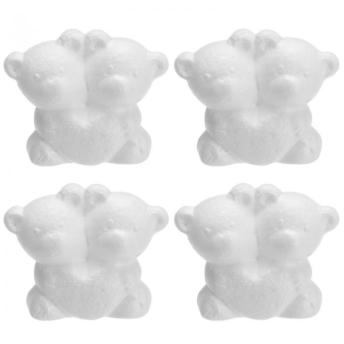 PATIKIL 4個 フォームベア 2.9" ベアフォームアニマル ホワイトフォームシェイプ バルクスカルプチャー..