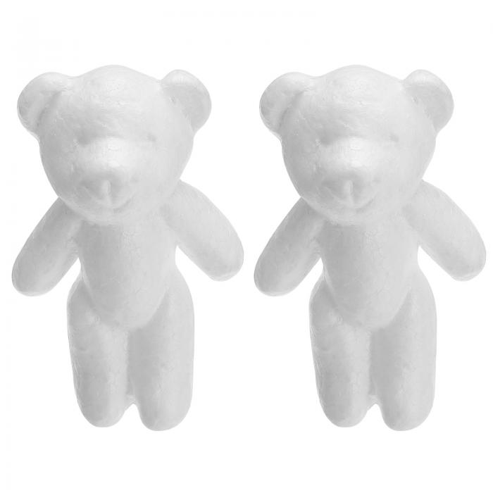 PATIKIL 2個 フォームベア 4.9" ベアフォームアニマル ホワイトフォームシェイプ バルクスカルプチャー..