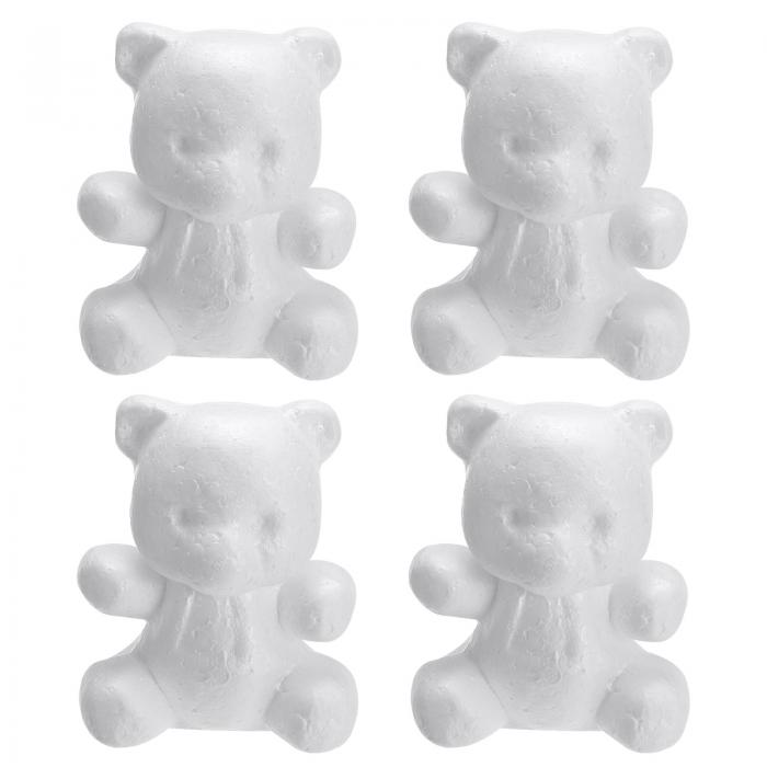 PATIKIL 4個 フォームベア 4.8" ベアフォームアニマル ホワイトフォームシェイプ バルクスカルプチャー..
