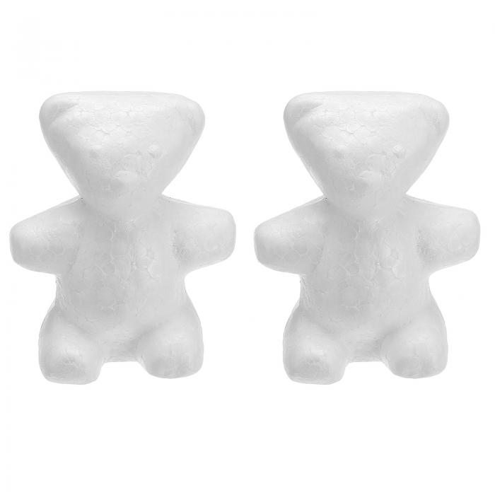 PATIKIL 2個 フォームベア 4.3" ベアフォームアニマル ホワイトフォームシェイプ バルクスカルプチャー..