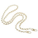 PATIKIL 47" 財布用チェーンストラップ バッグ ショルダー クロスボディ クラッチハンドバッグ用 レザーメタルチェーンストラップ 交換用チェーン ゴー ルド/ホワイト