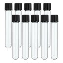 PATIKIL 10ml 試験管 40個セット 3.94x0.63" ガラス製クリアな丸底試験管コンテナ プラスチックキャップ付き ビーズパーティーあめバスソルト収納科学実験植物増殖用
