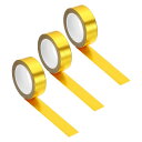 PATIKIL 15mm x 10m メタリック和紙テープ DIYアートクラフトラッピング装飾用 3巻きマスキング箔ステッカー 金色(3)
