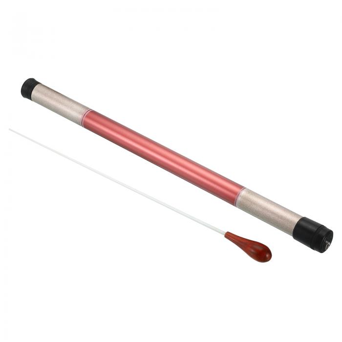 PATIKIL 39 cm 音楽指揮バトン オーケストラバトン 木製ハンドル ケース付き 歌唱リーダー 音楽監督用 ダークレッド