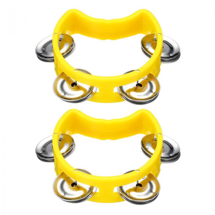 PATIKIL 2個 リストベル ジングルベルアンクルベルハンドベルパーカッション楽器音楽リズムバンドプラスチック製 誕生日パーティークリスマス用 イエロー