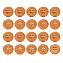 uxcell 50個 木製ボタン 18mm(3/4