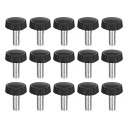 uxcell 15個入り M5x12mm のネジ山付きツマミネジ 亜鉛メッキカーボン鋼製のクランピングノブ プラスチック製の丸い頭のサムスクリュー クイックリム...