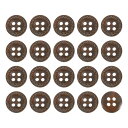 uxcell 100個 木製ボタン 12.5mmの4つの穴がある丸い木製ボタン 縞模様のデザイン 縫製 DIYクラフト 衣類に適したダーク茶色色